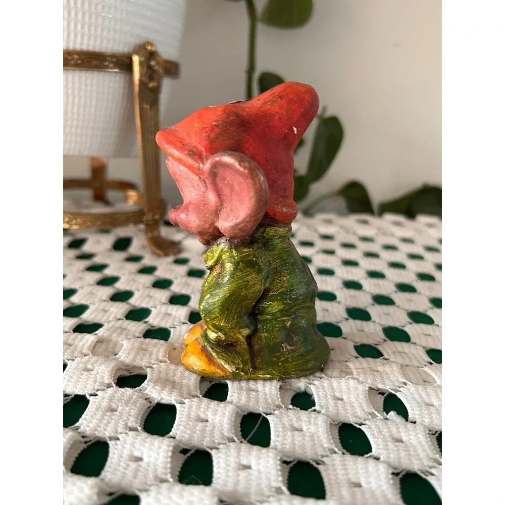 Vintage Disney Dopey Dwarf Figurine Distressed Cottagecore Gnome Shelf Decor